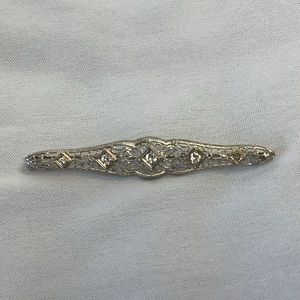 Vintage filigree diamond brooch